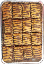 Load image into Gallery viewer, CHOCOLATE PECAN BAKLAVA HALF TRAY by Paris Pastry in Michigan USA