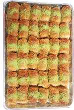 Load image into Gallery viewer, SHREDDED FILO WRAP BAKLAVA PISTACHIO FULL TRAY by Paris Pastry in Michigan USA