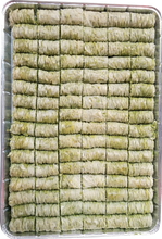 Load image into Gallery viewer, GREEN MINI BURMA BAKLAVA PISTACHIO FULL TRAT by Paris Pastry in Michigan USA
