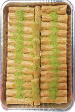Load image into Gallery viewer, LADY FINGERS CASHEW BAKLAVA HALF TRAY by Paris Pastry in Michigan USA
